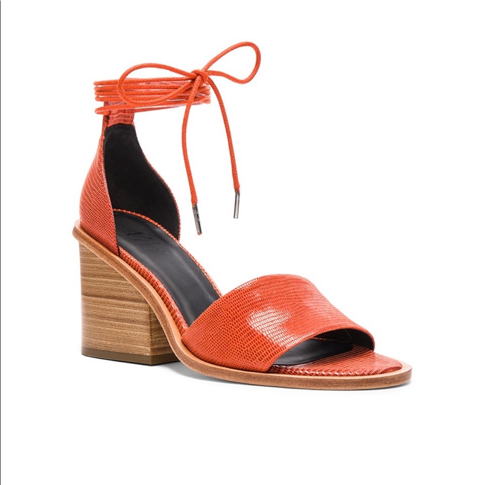 Coral Tibi leather stacked Clark heeled sandals
